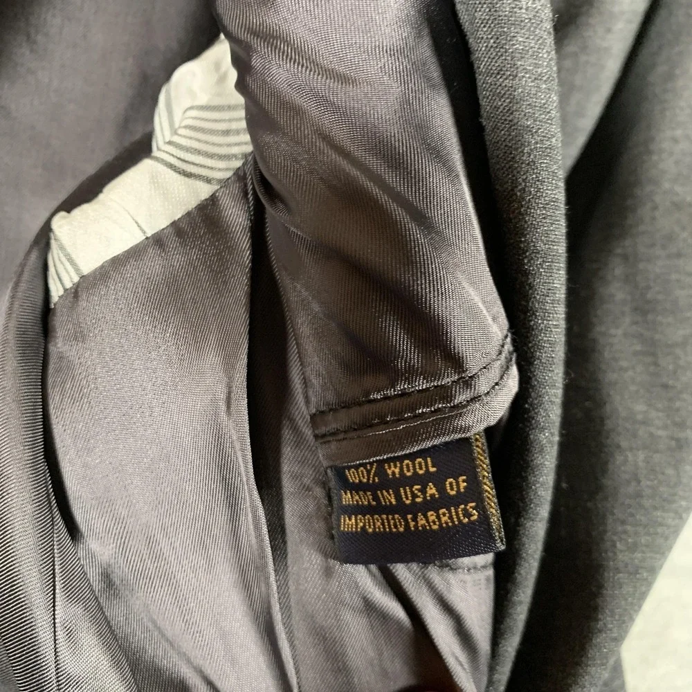 Brooks Brothers Suit Jacket‎ Mens 40 Regular Gray Wool 2 Button Blazer Made USA